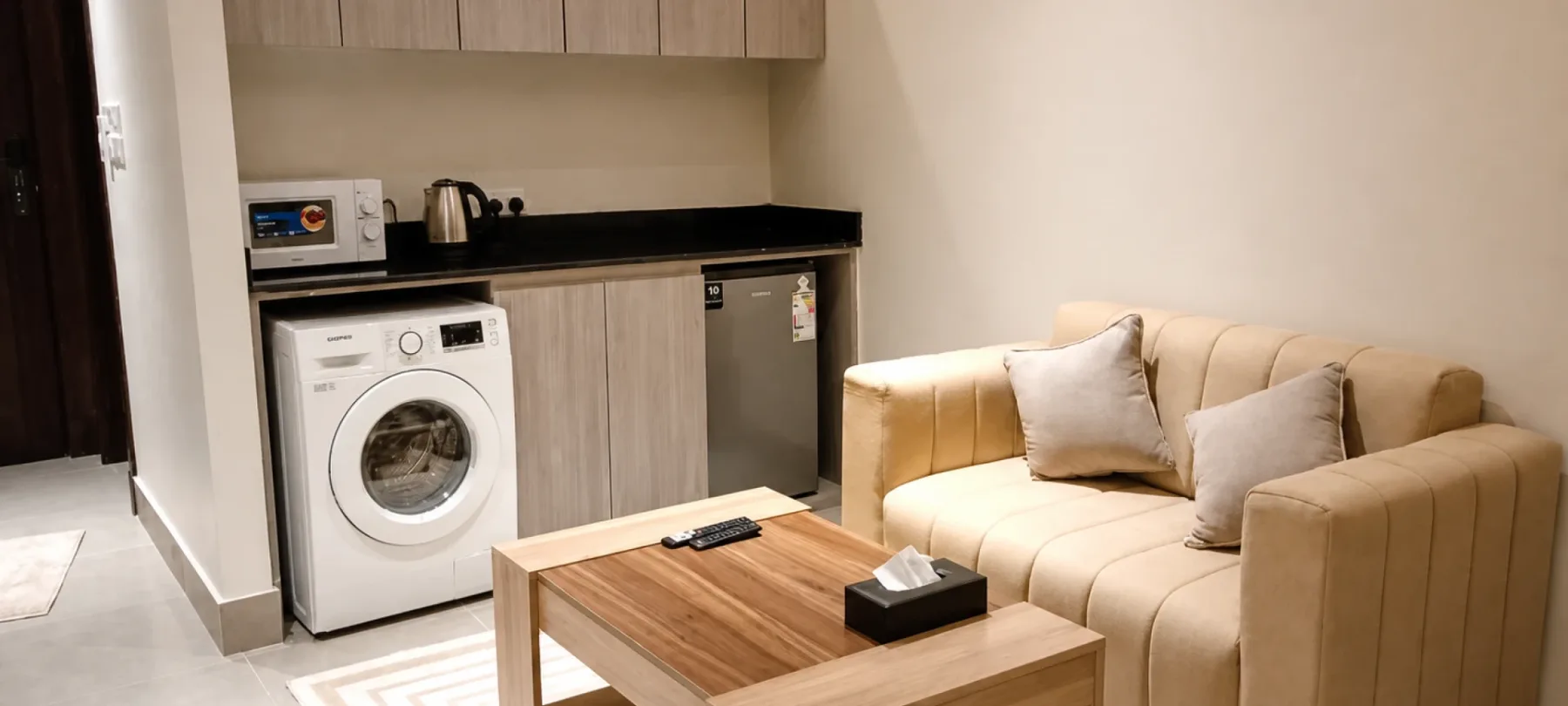one-bedroom apartment living area